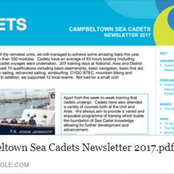 Campbeltown Sea Cadets Newsletter 2017