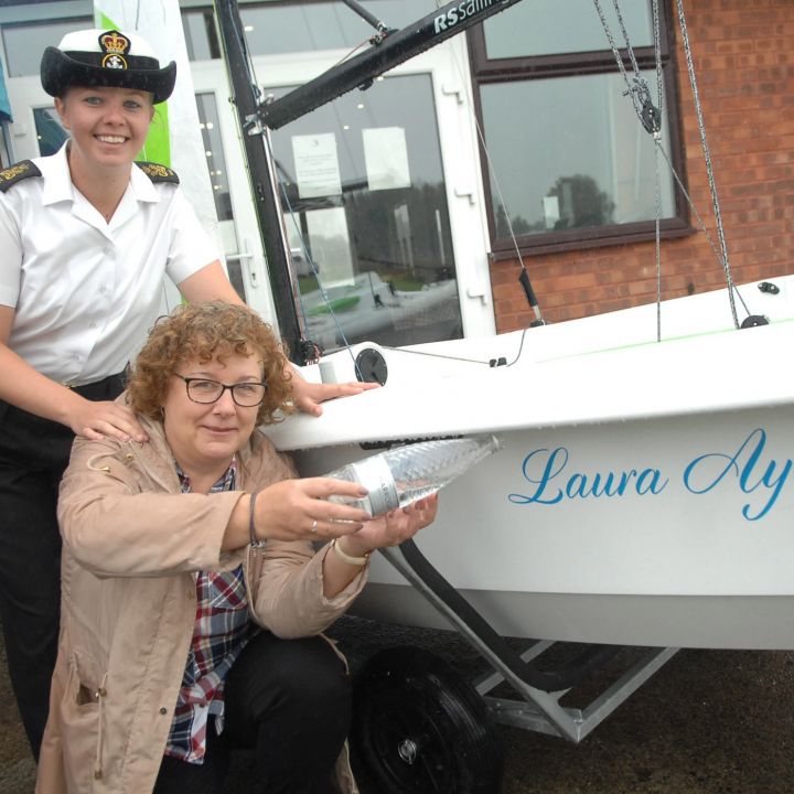 Anne Izitt, PO (SCC) Abi Langford and the "Laura Aye"