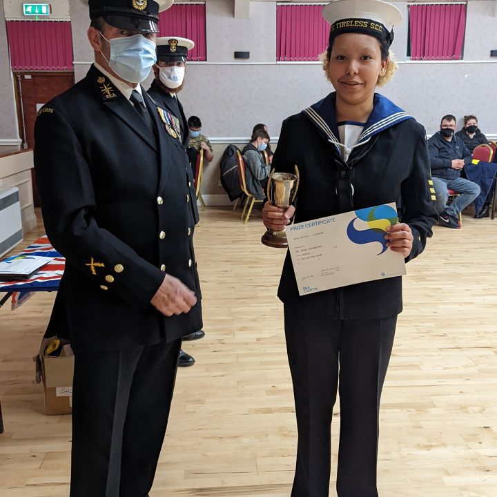 Picture of cadet receiving an award