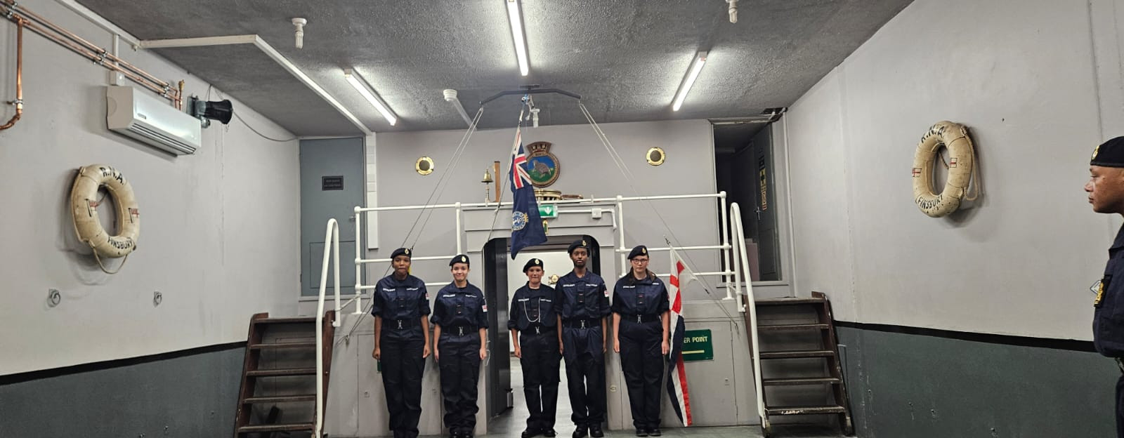 Sea Cadets on Islington units' main deck.