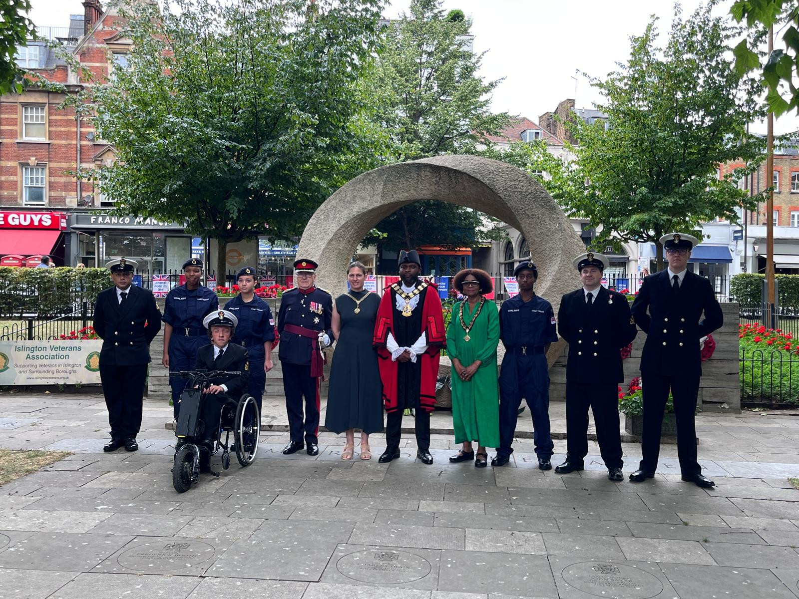 Cadets and Staff at Islington Green Memorial, on Armed forces day 2025 in Islington