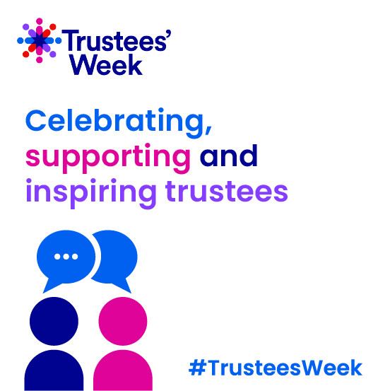 A Trustees' Week social media image that says "Celebrating, supporting and inspiring trustees".