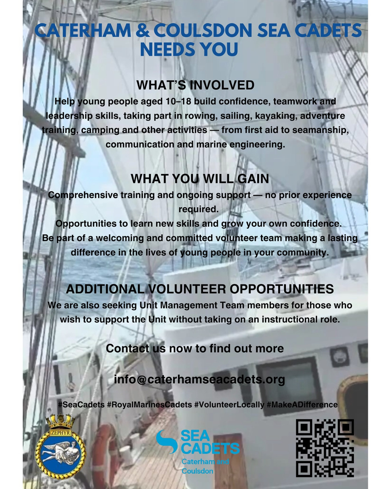 Caterham & Coulsdon Sea Cadets Needs You