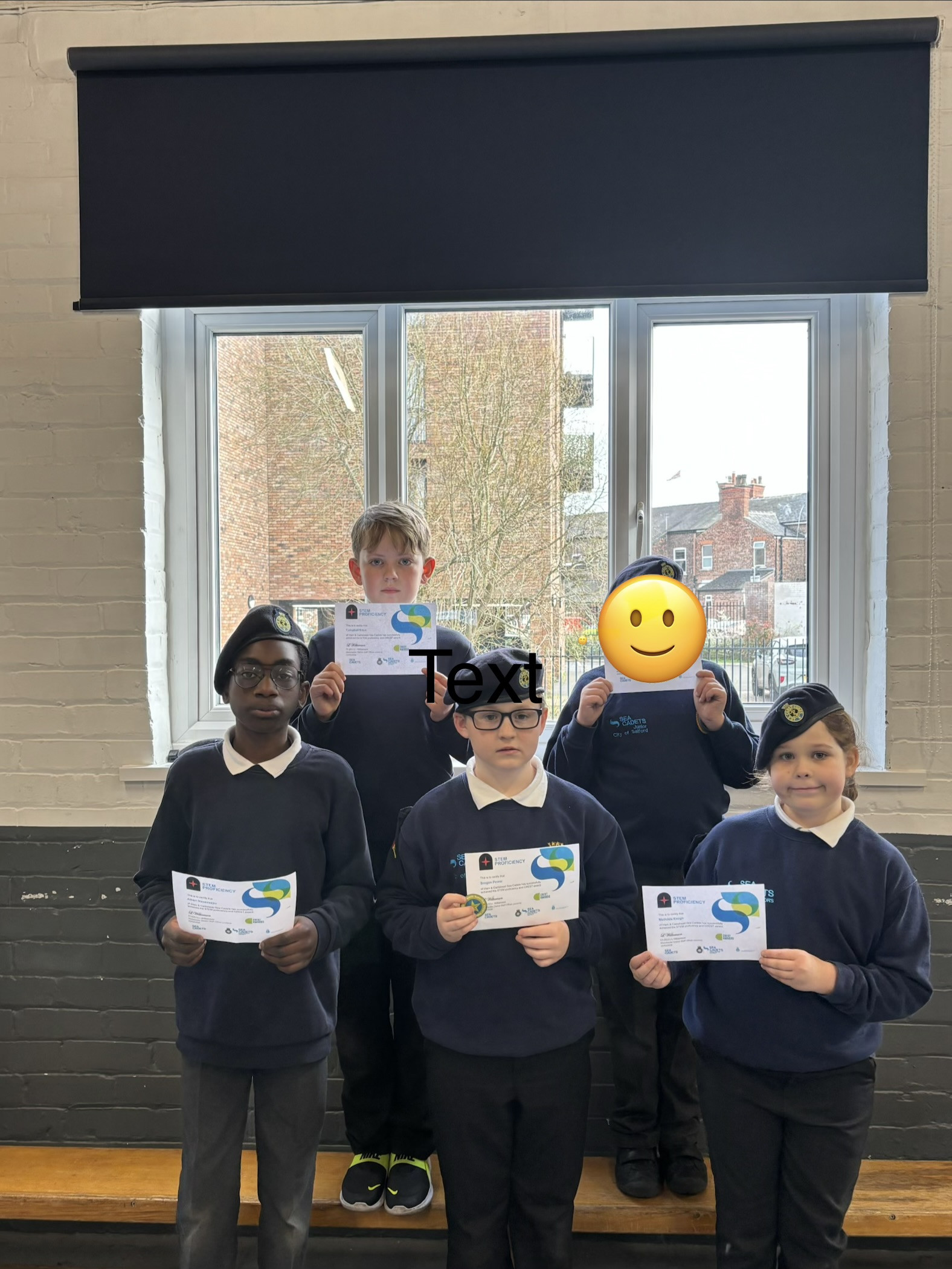 Cadets holding STEM certificates.