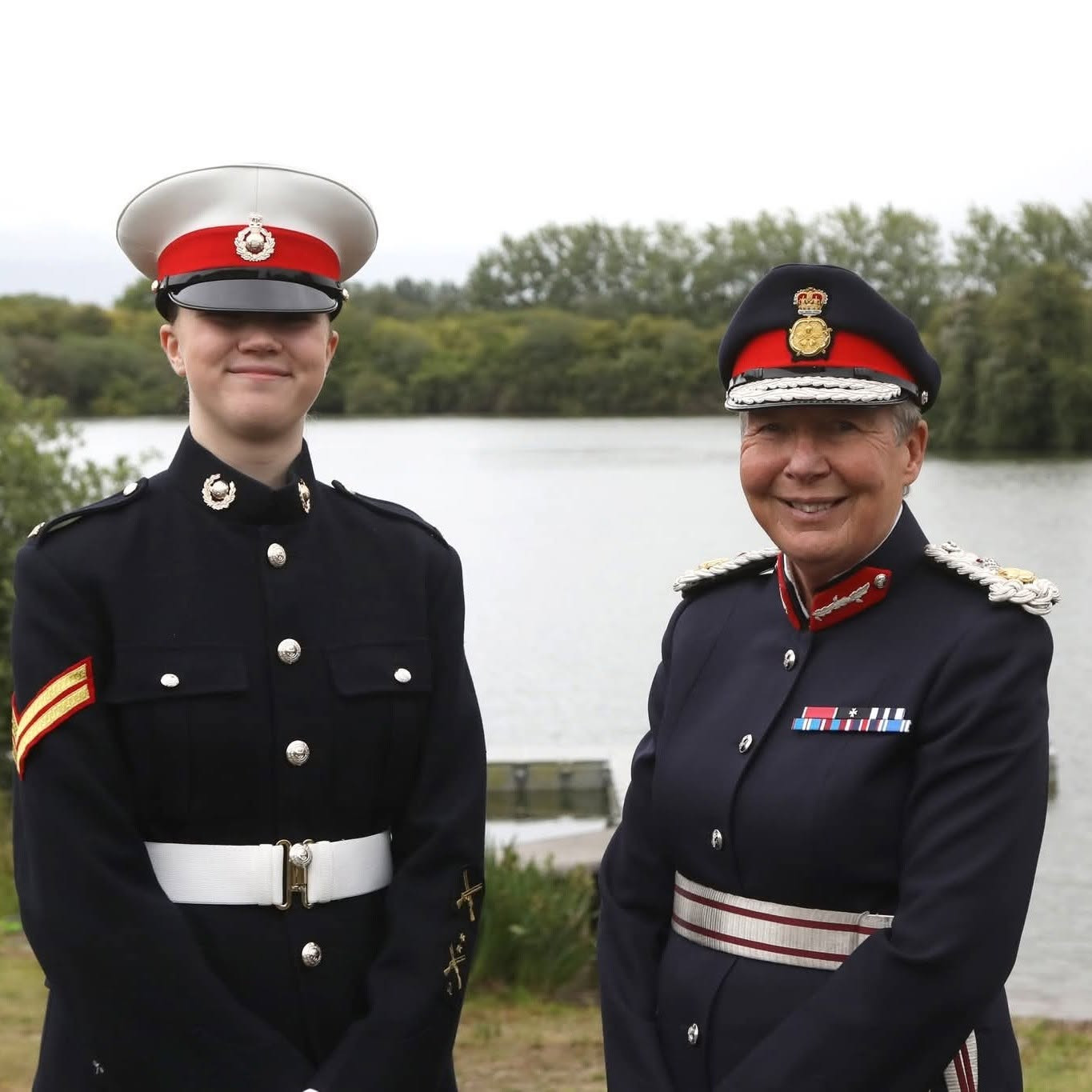 Cadet Corporal Champion with the Lord Lieutenant of Cambridgeshire.