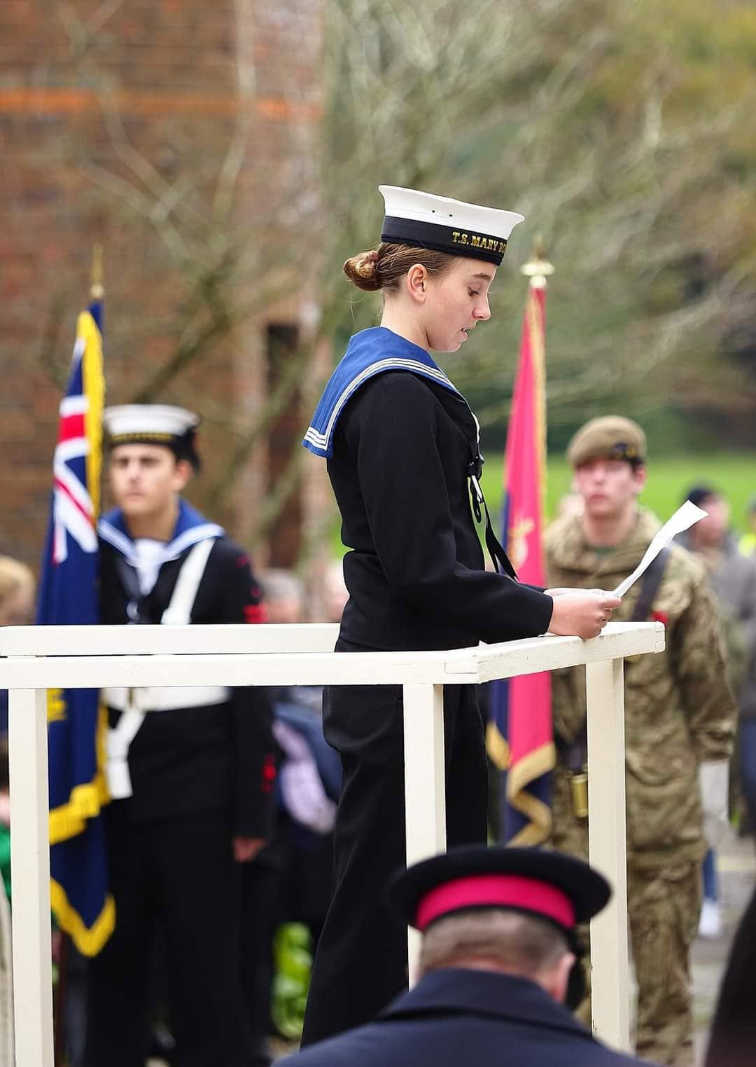 Photo showing Senior Cadet giving a speech