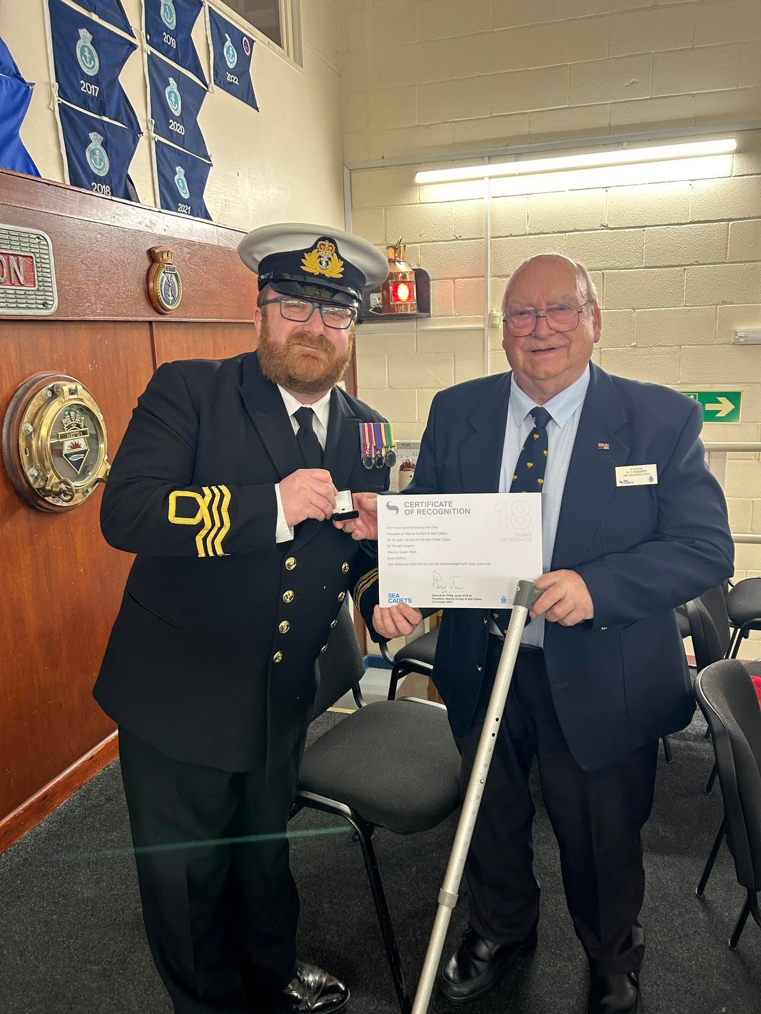 HONOURING RON ROBERTS FOR HIS YEARS OF SERVICE
