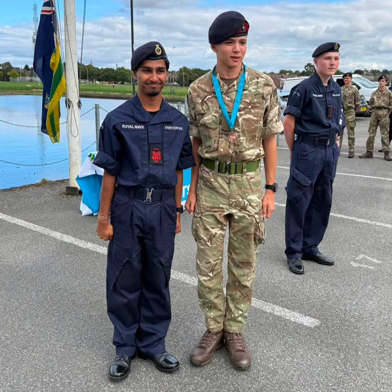 Lance Corporal Day receiving his bronze medal in the Individual First Aid Competition.