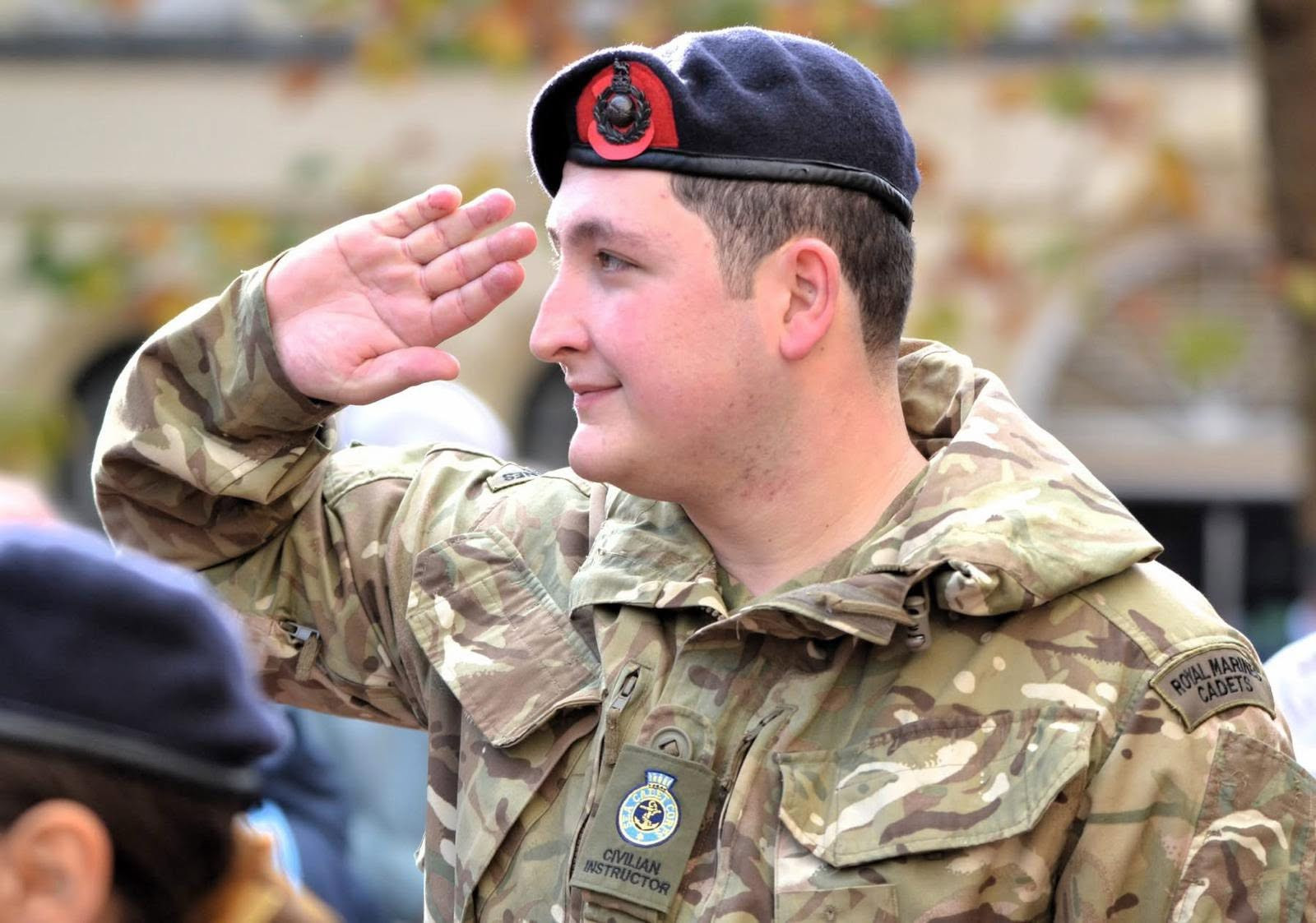 Photo showing Royal Marines Cadets Instructor at a parade/event.