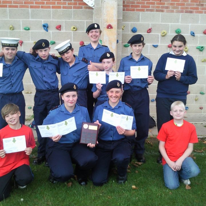 Cadets Pictured Above With Certificates & Trophy