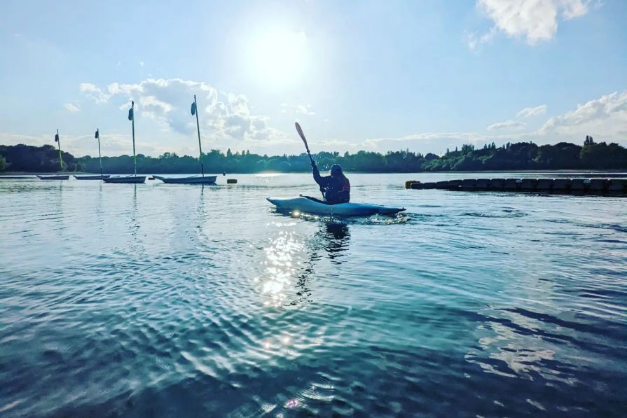 Kayaking on the reservoir