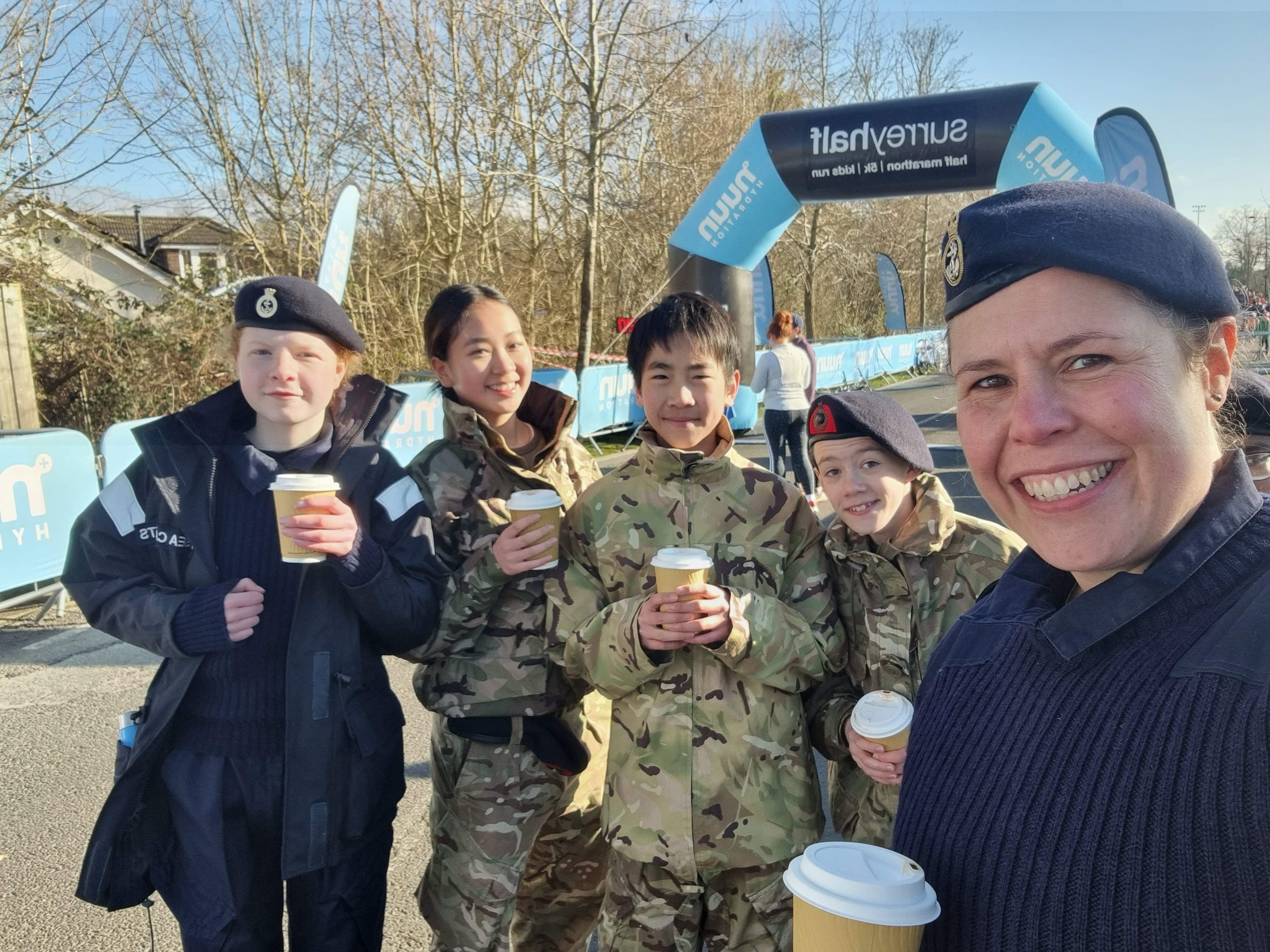 Cheering on the field!