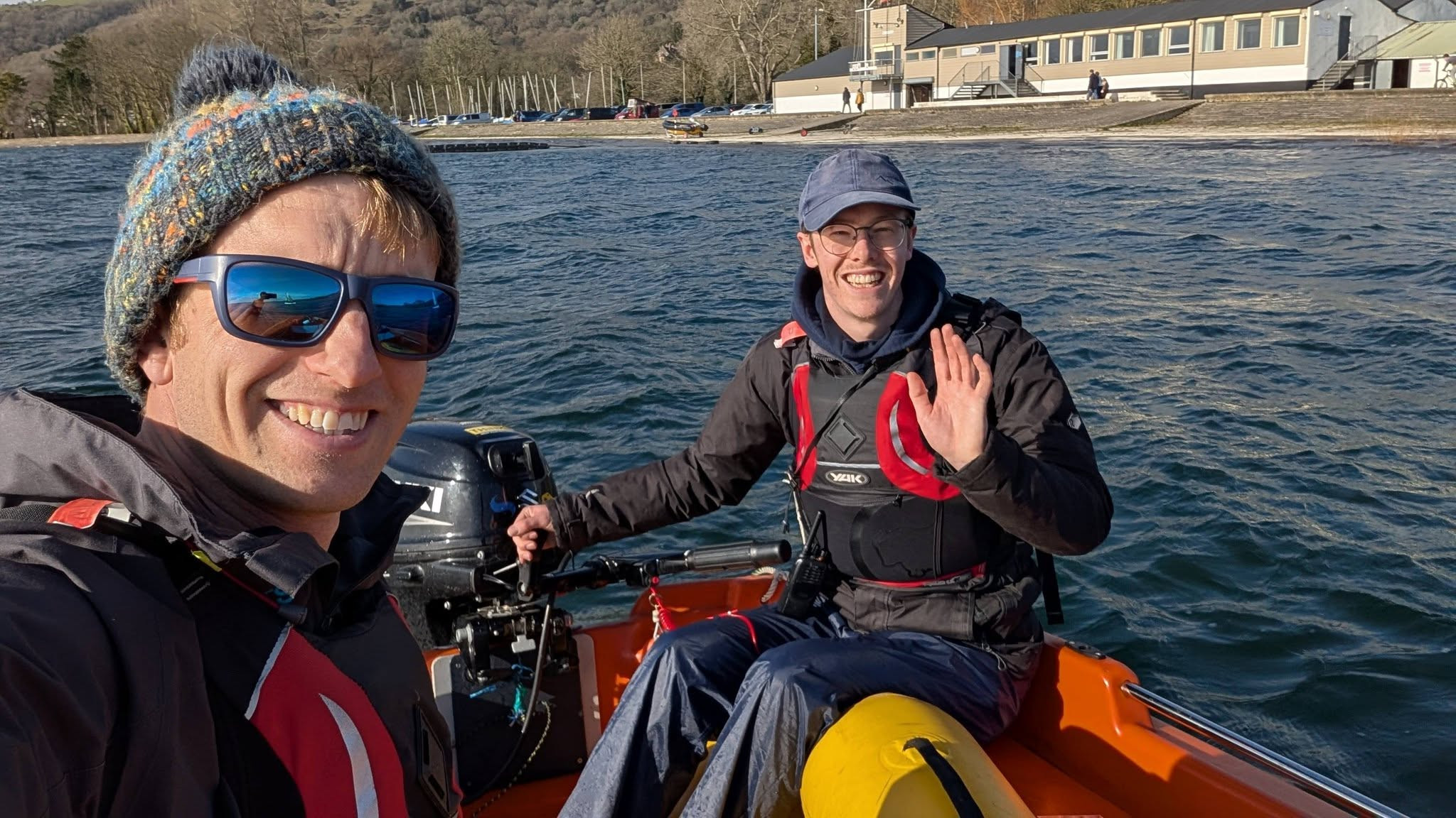 Staff powerboat training at Cheddar Reservoir (202